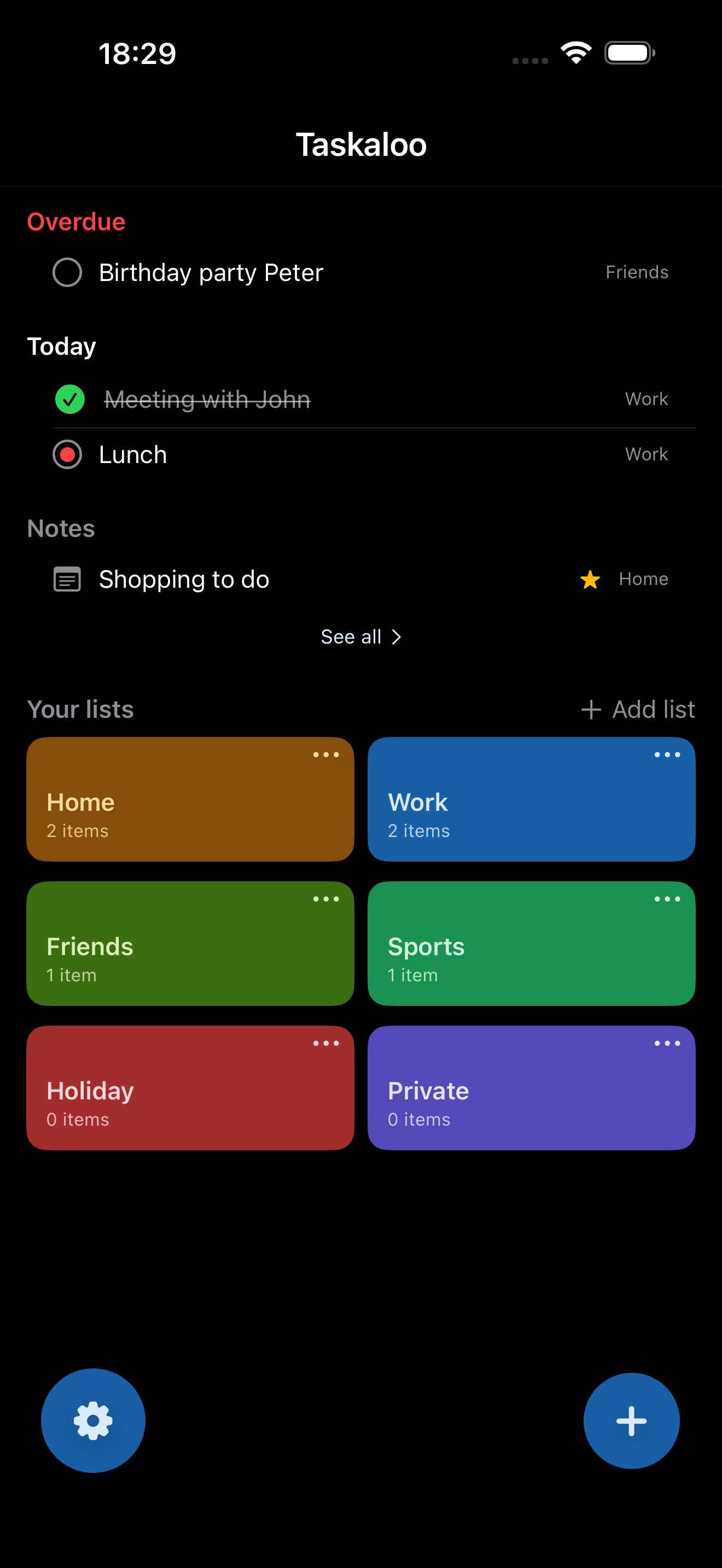 Taskaloo app screenshot